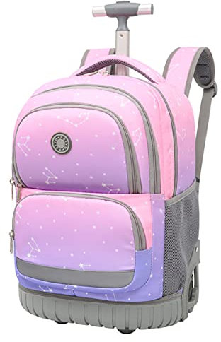 DROFOSREW Schulrucksack mit Rollen Trolley Rucksack für Jungen Mädchen Schulranzen Kinder Schultrolley Schultaschen Grundschule Kinderrucksack Laptop Rucksack