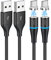 QTUMIST Magnet Ladekabel USB C [1M+1M] 18W Ladekabel Magnetisch Typ C, QC 3.0 Schnellladekabel, Magnetisches USB C Kabel Datenkabel mit Magnet Stecker für Samsung Huawei Honor Xiaomi Redmi Handy