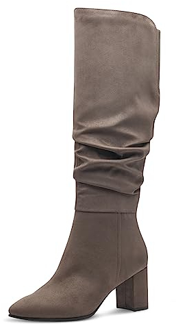 MARCO TOZZI Stivali Alti Donna con Tacco al Ginocchio Eleganti, Pepper, 39 EU