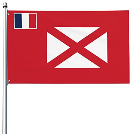 Drapeau de Wallis et Futuna (1887-1910) Drapeau 3x5 Pieds Patio Jardin Pelouse Bienvenue Décoration Bannière Intérieur Accueil Fête Drapeaux