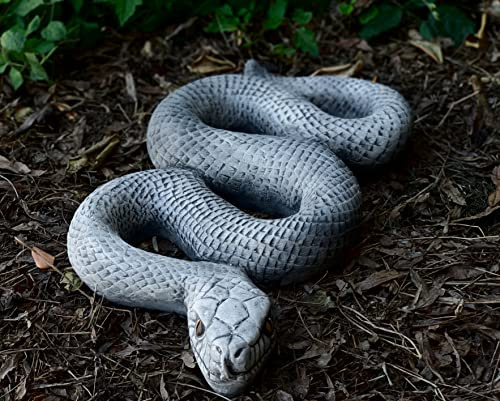 OLOMA Kobra-Schlangenstatue Stein Garten große Schlange Python Ornament Kobra Skulptur Outdoor Betontier Statue Gartendekoration Geschenk Kobra Schlange Statue Erstaunliche Hinterhofdekoration