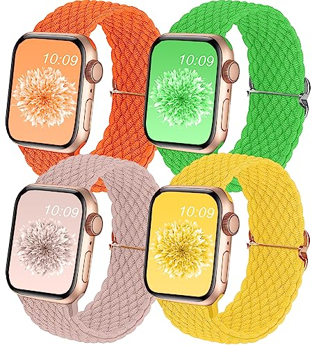 Bracelets tressés extensibles et réglables, compatibles avec bracelet Apple Watch, 42 mm, 44 mm, 45 mm, 49 mm, pour femmes et hommes, pour iWatch série 9 8 7 6 5 4 3 2 Ultra/Ultra 2 SE
