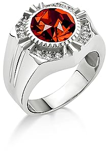 Roter Rubin Und Cz Herren-Cocktail-Männerring, Sterlingsilber-Rubin-Statement-Ring Für Männer, Silber-Siegelring Mit Rubinstein, Silber-Herrenschmuck
