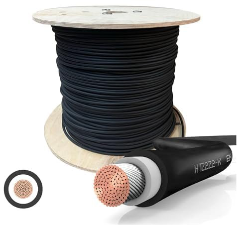 Cavo solare al metro, 6 mm², H1Z2Z2-K, certificato, rosso, nero, blu, 5 m, 500 m