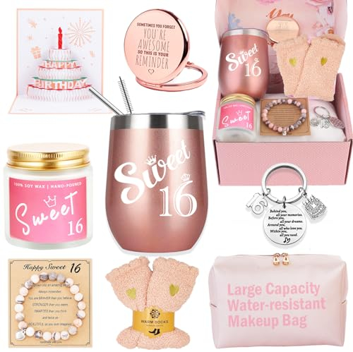 16th Birthday Gifts Girl, Happy Sweet 16 Gifts for Girls Best Friends Female Daughter Sister Her Girlfriend Coworker Bestie Birthday Unique