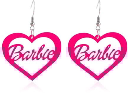 GAUEIOUR Acrylic Love Earrings,Hot Pink Heart Shaped Letter Acrylic Fashion Women's Earrings,Exaggerated Heart Shaped Earrings (Pink)