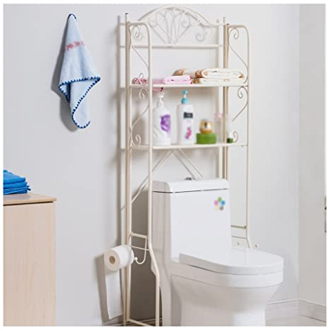 DOFFO Almacenamiento Inodoro de 3 Niveles Lavadora de baño sobre Fregadero Estante de Almacenamiento para Lavadora, Estante de Inodoro de Esquina de Almacenamiento Superior de Piso para Ahorro de