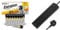 Energizer AAA Batteries, Alkaline Power, 24 Pack, Triple A Battery Pack & DESIRETECH Black Electric Extension Lead 4 Gang 2 Metre | 2m Long Cable