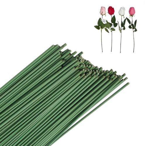 100 Piezas Alambre Verde para Floristas, Floral Verde Stem, Herramienta Florales, 30cm Alambre de Tallo Floral para Ramo de Flores DIY Guirnalda Manualidades