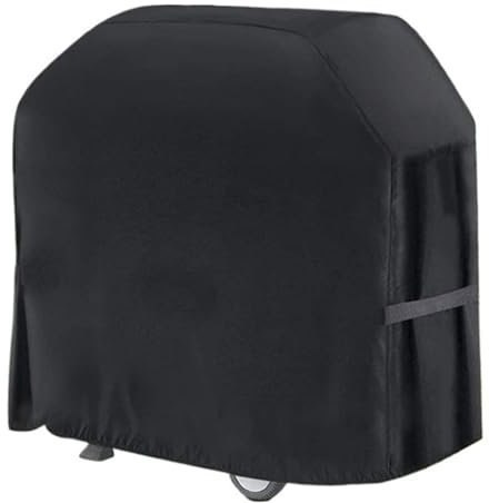 Copertura impermeabile resistente per barbecue, 210D, nera, per griglie rotonde (100 x 60 x 150 cm)