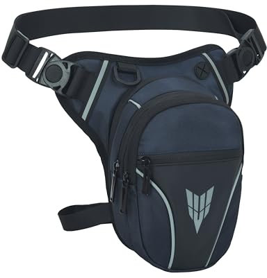 Beintasche Motorrad Taktisch für Herren Damen Wasserdicht Multifunktionale Bauchtasche Gürteltasche für Laufen Radfahren Motorrad Sport Wandern Camping Klettern Reiten Tasche Hüfttasche (Dunkelblau)