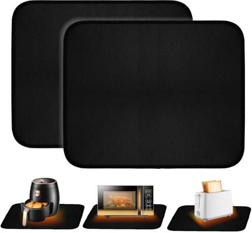 Tappetino resistente al calore per friggitrice ad aria, tappetino in silicone ignifugo per bancone della cucina, protezione del piano di lavoro, antiscivolo e impermeabile, 2 Pezzi, 46 x 38cm