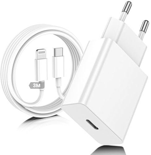 ZMHPJQ Caricatore for iPhone 14/14 Pro/14 Pro Max/14 Plus/13/12/11/XS/XR/X/SE, USB C Rapido Caricabatterie with 3m Cavo Spina Adattatore Alimentatore Presa Carica