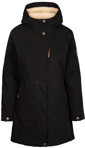 Trespass Womens Fleece Lined Waterproof Jacket TP50 Risha - Ladies Rain Jacket Functional Longer Length Rain Coat, Wind Resistant Outdoor Jacket with Hood, Winter Warm Sherpa Fleece Lining