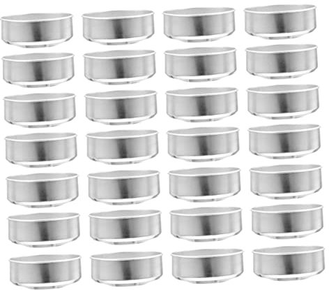 EXCEART 400pièces Moules à Bougies Vides Aluminium Pour Fabrication De Bougies Chauffe-plat Diy Coupelles Rondes Étain Contenants De Cire De Bougie