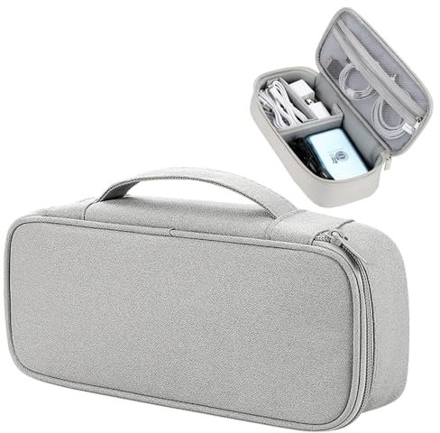Teskyer Kabeltasche Organizer, Kabel Organizer Tasche, Reise Essentials Elektronik Zubehör Organizer, Protable Tech Pouch für Ladegeräte, Kabel, Power Bank, SM13 - Grau