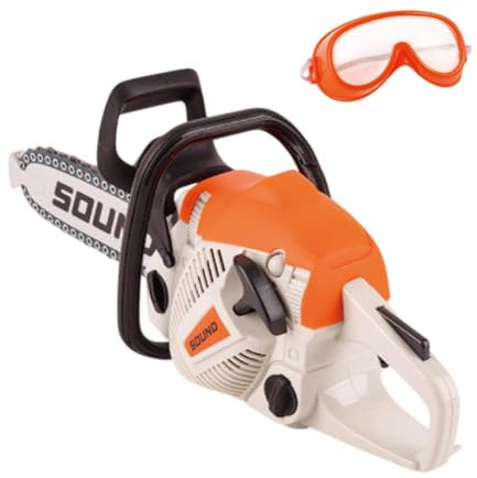 MagiDeal Jouet de Tronçonneuse pour Les Enfants, Outils Bricolage Enfant, Outils de Jeu de Prétendus avec Des Lunettes de Rotation de Chaîne Outil de Réparation Jouet Garçon Fille 3 4 5 Ans, Style B