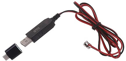 MLWSKERTY Magnetic USB Charging Cable Cord+Type-C Adapter for 18650 26650 14500 16340 Rechargeable Batteries Magnetic Charger Wire