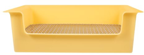 Toddmomy Bac à Litière pour Lapin, Pot d'apprentissage Rectangulaire en Plastique et Métal, Bords Sûrs, pour Cage et Salle de Bain, Sable de Bain pour Hamster