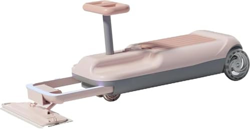 Cleaning Go Kart for Kids,Ride On Mop Floor Cleaner Go Carts,5-Variable Speed Retractable Cleaning Mopping Kart (Purple pinkDualDrive)