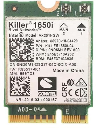 HighZer0 Electronics AX1650i Killer Series - Adaptador WiFi 6 mejorado | Adaptador WiFi para juegos | Tarjeta WiFi CNVio2 M.2 | WiFi de 2.4 Gbps para PC | Soporte Bluetooth 5.2 | Requiere CPU Intel de