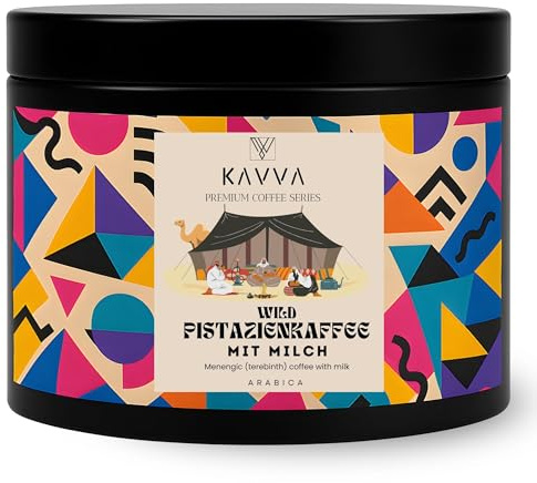 Kavva Premium Wild Pistazien Türkischer Kaffee mit Kakao, Milchcreme und Kaffee aus Arabica Bohnen, 100 g Dose, Traditionell geröstet, Türkischer Mokka, Menengic Türk kahvesi