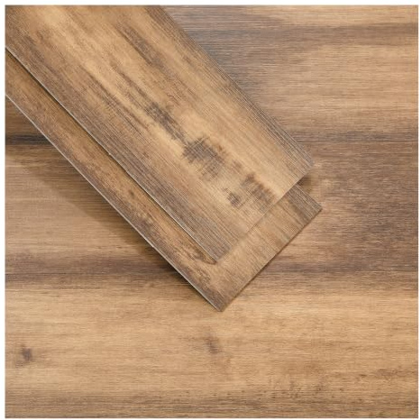 INMOZATA 36Pcs Flooring Tiles Self Adhesive, 2mm Thick Wood Effect Flooring, Waterproof Wear-Resistant UV Coated Vinyl Flooring,Covers 5m², 91.5 x 15.2cm for Kitchen Living Room(Antique Chestnut Oak)