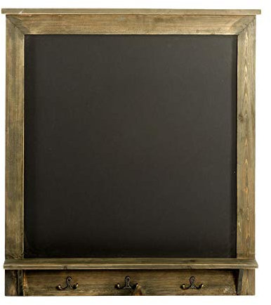 Little Friends Vintage Chalkboard with Hooks, Wood, Brown