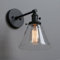 Phansthy Edison Industrial Wall Sconce 7.3 inch Vintage Brass Glass Wall Light Fixture Decorative Lighting for Kitchen, Living Room, Hallways(Black)