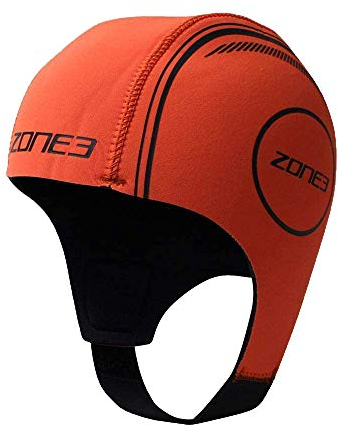 ZONE3 Neopren-Schwimmkappe, Triathlon-Totenkopfkappe mit Klettverschluss, für Herren/Damen, Orange