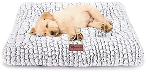 ULIGOTA Hundebett Kistenunterlage Plüsch Hundebox Matte für kleine, mittelgroße und große Hunde, weiches Hundebett, rutschfest, flauschig, bequem, Zwinger-Pad