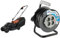 BLACK+DECKER Tondeuse Filaire 1000W, Tondeuse à Gazon Electrique 32 cm & Electraline 20867017G Rallonge Prolongateur électrique 30 m avec enrouleur 4 Prises 16 A section 3G1,5 mm² Gris