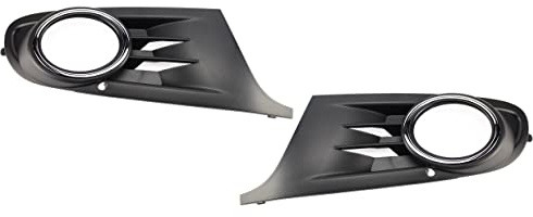Set 2 Griglia Paraurti Anteriore Dx Sx Per Golf 6 MK6 VI da 2008 a 2012 Cornice Mostrina Inferiore Copertura Fendinebbia Destro e Sinistro Con Anello Cromato