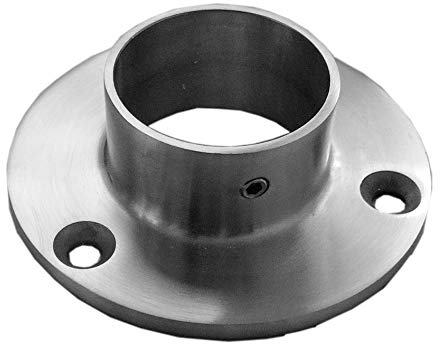 BASIT Wandflansch Edelstahl zur Befestigung von Geländer Edelstahl I Wandlager für Geländer Edelstahlrohr Ø 42,4mm I Rohrflansch Wandhalter für Handlauf WF12