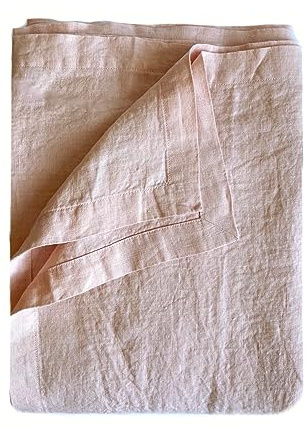JOWOLLINA Laken Bettlaken Überwurf mit Briefecken 100% Leinen Soft Washed Finish180 g/m2 (265x280 cm, Pale Dogwood)