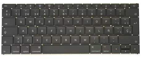 ICTION Teclado SP España España Español Layout Reemplazo para MacBook 12 pulgadas A1534 Teclado 2016 2017 Año (no puede adaptarse al año 2015)