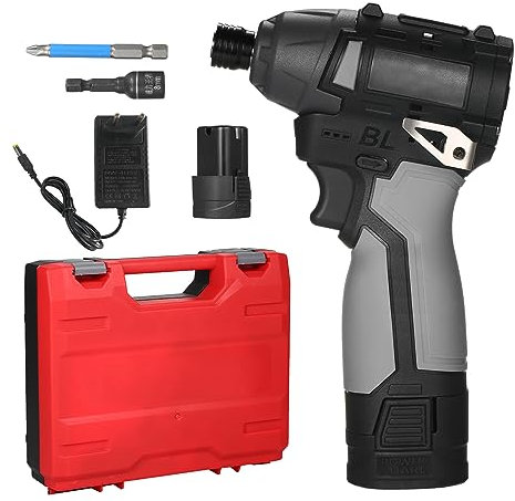 VISLONE Akkuschrauber UniversalDrill 18V (2 Akkus, 18 Volt System, im Koffer) mit 3450 U/min Geschwindigkeit und 140 Nm Drehmoment, geeignet für Heimwerker-Reparatur-Werkzeugsatz
