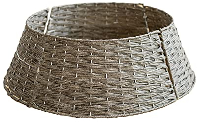 Srliya Weihnachtsbaum Dekoration Basis Baum Korb Ins Nordic Vintage Dekorative Basis Baum Korb Baum Rock Runde Rahmen Zaun Baum Fuß Pflanzen (Grau)