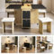 Sapgaks Table à manger extensible 120 x 80 cm avec 4 chaises - Table à manger pliable - Chaises en bois véritable - Table à manger extensible en chêne - Blanc + chêne + noir