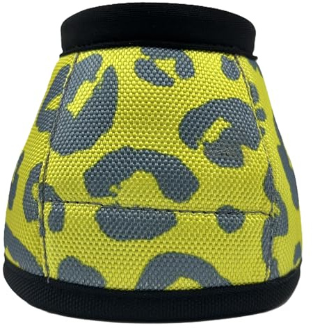 Hufglocken für Pferde Gelb Leopard – robuster Schutz mit Klettverschluss, gepolsterter Rand und ergonomischem Design (gelber Leopardenmuster, COB)