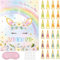 WERNNSAI Einhorn Spiel – Einhorn Party Dekorationen 51 × 73 cm Einhorn Partyspiel für Kinder Mädchen mit 24 Hörnern Einhorn Geburtstagsparty Zubehör für die Wanddekoration