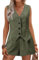 LCDIUDIU Completo Da Donna In Due Pezzi, Beige, Senza Maniche, Scollo A V, Bottoni, Blazer Corto, Gilet, Pantaloncini Sexy, Completi Coordinati Estivi Da Ufficio E Da Lavoro, Verde Militare, Taglia