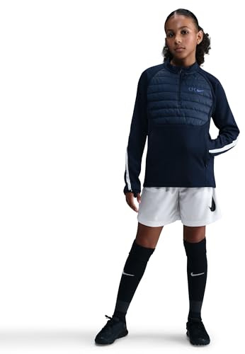 Fc Chelsea Academy Winter Warrior Nike Therma-Fit Fußball-Drill-Oberteil Für Ältere Kinder, Obsidian/Phantom/Rush Blue, HJ6513-451, S