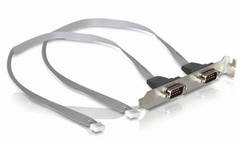Slotblech 2 x COM Port mit 2 mm Pinabstand, Delock® [41791]