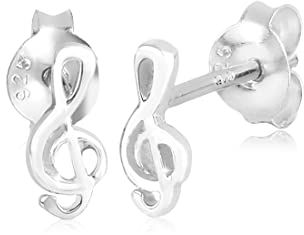Elli Damen Ohrringe mit Notenschlüssel Motiv Musik Filigran Instrument in 925 Sterling Silber
