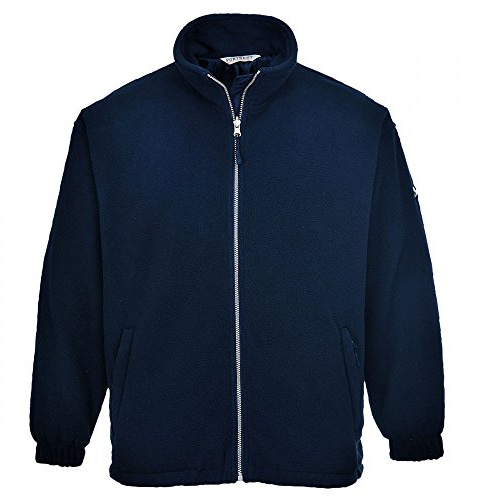 Portwest F285 Winddichte Fleecejacke Langarm Reißverschluss Strapazierfähig | Marine, S, EN 14058 Klasse 1, Elastische Bündchen, Innen- und 2 Seitentaschen, Stehkragen, Winddicht, Winter