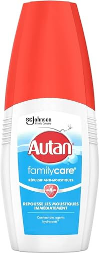 Autan Family Care Spray - Spray Anti-Moustiques - Jusqu'à 4H de Protection Immédiate - Contient des Agents Hydratants Pour la Peau - 1 Spray, 100ml