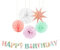 SUNBEAUTY Geburtstag Dekoration Set Happy Birthday Girlande für Kindergeburtstag Mädchen(Rosa)