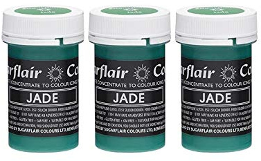 Sugarflair Jade Pastel Food Colouring Paste, Highly Concentrated for Use with Sugar Pastes, Buttercream, Royal Icing or Cake Mix, Subtle Colour Dye - 25g (Pack of 3)