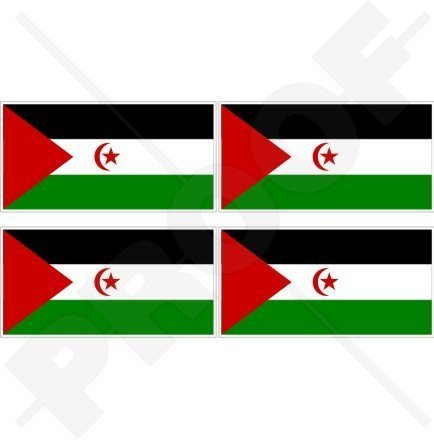 WESTERN SAHARA Flagge, Fahne Nordafrika, Afrikanisch 50mm Auto & Motorrad Aufkleber, x4 Vinyl Stickers